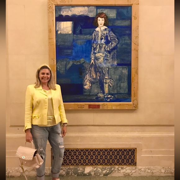 ESCADA 3 piece tweed jacket skirt & silk top 🥂 - Picture 8 of 16